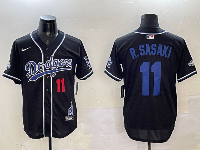 Men Los Angeles Dodgers #11 R.Sasaki Black Fashion Game 2025 Nike MLB Jersey style 8->los angeles dodgers->MLB Jersey